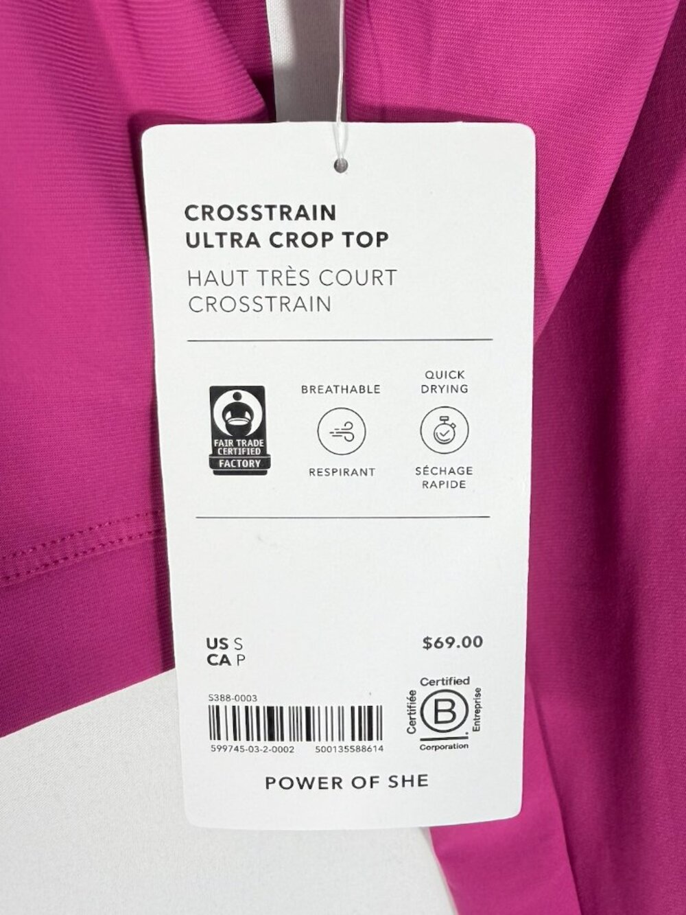 Athleta Crosstrain Ultra Crop Top Wildberry Purple Small NWT Workout - Picture 5 of 5